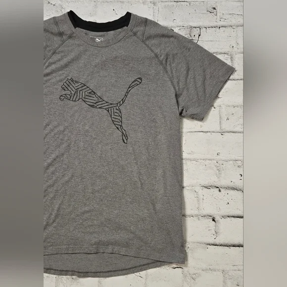 Puma Men’s Grey Graphic Logo T-Shirt Size L Short Sleeve Athleisure - Picture 5 of 8